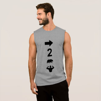 Graues sleeveless Recht, Arme zu tragen Ärmelloses Shirt