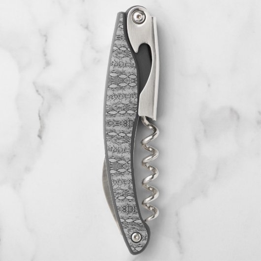 Graues SNAKE-HAUTmuster | Kellnermesser (Rückseite)