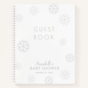 Graues Snowflake Baby Showbook Notizblock