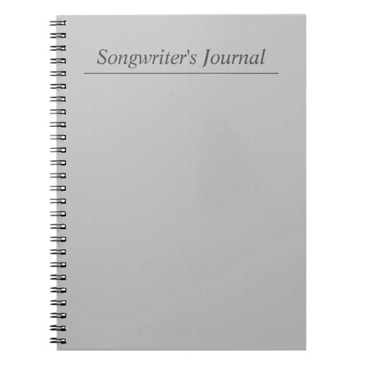 Graues Songwriter-Journal Notizblock (Vorderseite)