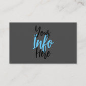 Graues Spätgrauen mit feinem Barber-Logo/Ihr Name Visitenkarte (Rückseite)