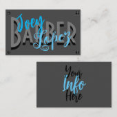 Graues Spätgrauen mit feinem Barber-Logo/Ihr Name Visitenkarte (Vorne/Hinten)