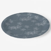 Graues Spinnennetz-Halloween-Party Pappteller (Schrägansicht)