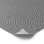 Graues Spiraldesign. Spaß, modernes Muster. Poster (Ecke)