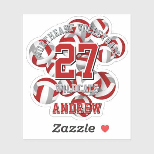 Graues Sportteam färbt Volleyball-Kinder Aufkleber (Blatt)