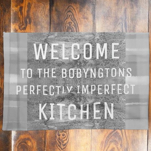 Graues Sprichwort, der gerne seltsam kocht Geschirrtuch