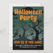 Graues Spuk Halloween-Party Einladung (Vorderseite)