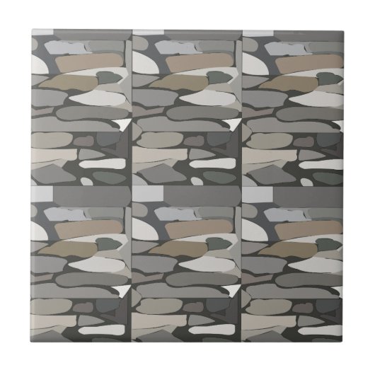 Graues Steinmuster Fliese (Vorderseite)