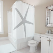 Graues Sternenmuster Weiß Elegante, benutzerdefini Duschvorhang (Beispiel)