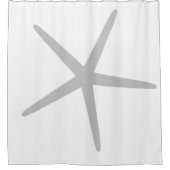 Graues Sternenmuster Weiß Elegante, benutzerdefini Duschvorhang (Vorderseite)