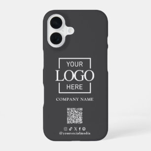 Graues stilvolles minimalistisches Business-Logo & iPhone 16 Hülle