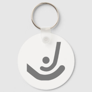 Graues Stöcke u. Ball des Feld-Hockeys Logo Schlüsselanhänger