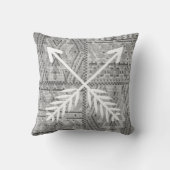 Graues Südwest Tribal Muster Kissen (Rückseite)