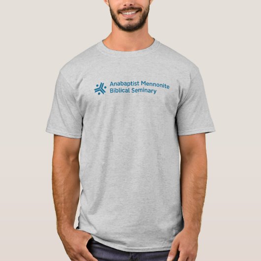 Graues T-Shirt für Männer mit großem AMBS-Logo  (Vorderseite)