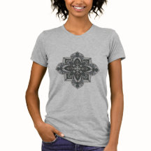 Graues T-Shirt mit einem geometrischen Mandala in