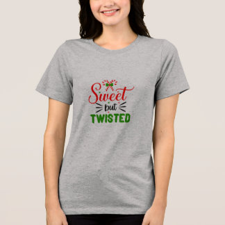 Graues T-Shirt mit halbem Ärmel süß aber verdreht Tri-Blend Shirt