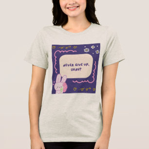 Graues T-Shirt mit rosa und violetter illustrative Tri-Blend Shirt