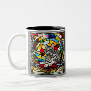 Graues Tabby-Hartglas Zweifarbige Tasse