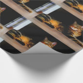 Graues Tabbykatzen-Packpapier Geschenkpapier (Ecke)