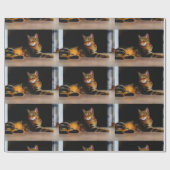 Graues Tabbykatzen-Packpapier Geschenkpapier (Flach)