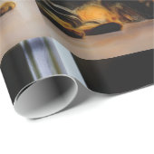 Graues Tabbykatzen-Packpapier Geschenkpapier (Rolleneckpunkt)