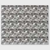 Graues Tarnmuster Geschenkpapier (Flach)