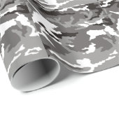 Graues Tarnmuster Geschenkpapier (Rolleneckpunkt)