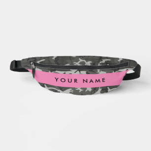 Graues Tarnmuster, Ihr Name, Personalisieren Bauchtasche