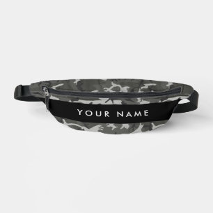 Graues Tarnmuster, Ihr Name, Personalisieren Bauchtasche