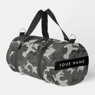 Graues Tarnmuster, Ihr Name, Personalisieren Duffle Bag