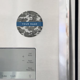 Graues Tarnmuster, Ihr Name, Personalisieren Magnet