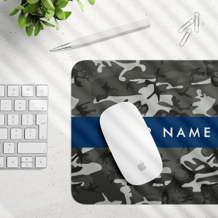 Graues Tarnmuster, Ihr Name, Personalisieren Mousepad