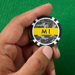 Graues Tarnmuster, Ihr Name, Personalisieren Pokerchips