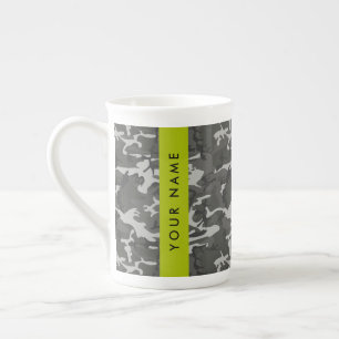 Graues Tarnmuster, Ihr Name, Personalisieren Porzellantasse