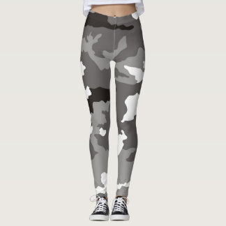 Graues Tarnmuster Leggings