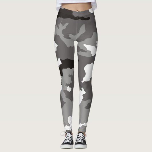 Graues Tarnmuster Leggings (Vorderseite)
