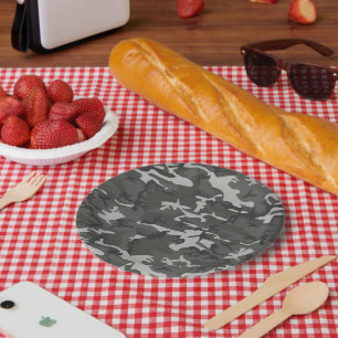 Graues Tarnmuster, Militärisches Muster, Armee Pappteller