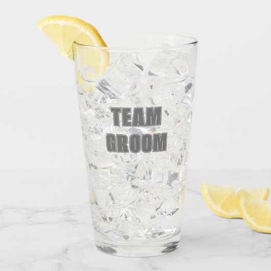 Graues Team-Groom-Junggesellenabschied Glas (Vorderseite Ice)