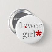 Graues Text-Blumen-Mädchen Button (Vorne & Hinten)