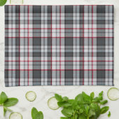 Graues texturiertes Tartan-Karomuster Geschirrtuch (Gefaltet)
