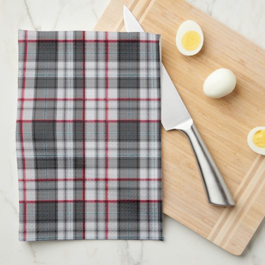Graues texturiertes Tartan-Karomuster Geschirrtuch (Viertel Falte)