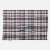 Graues texturiertes Tartan-Karomuster Geschirrtuch (Horizontal)