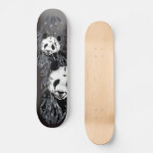 Graues Ton-Panda-Skateboard Skateboard (Vorderseite)