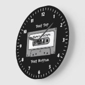 Graues Tonbandband Große Wanduhr (Winkel)