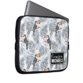 Graues Toucan | addieren Ihren Namen Laptopschutzhülle (Vorne Rechts)
