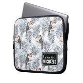 Graues Toucan | addieren Ihren Namen Laptopschutzhülle (Vorderseite Links)