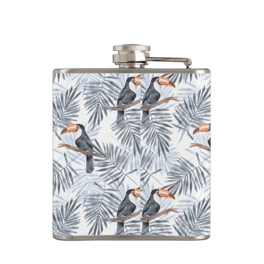 Graues Toucan Flachmann (Rückseite)