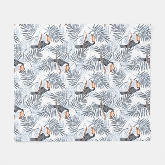 Graues Toucan Fleecedecke (Vorderseite (Horizontal))
