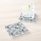 Graues Toucan Glasuntersetzer (Schrägansicht)