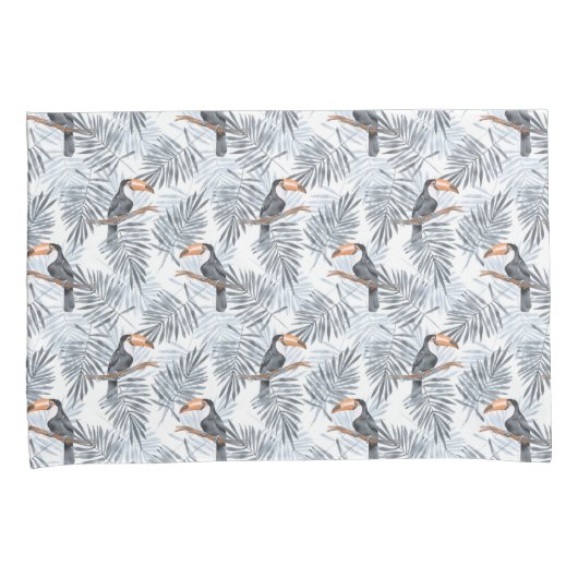 Graues Toucan Kissenbezug (Vorderseite-Rechts)
